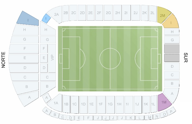 Estadio Caliente Mapa de Zonas Xolos Tijuana