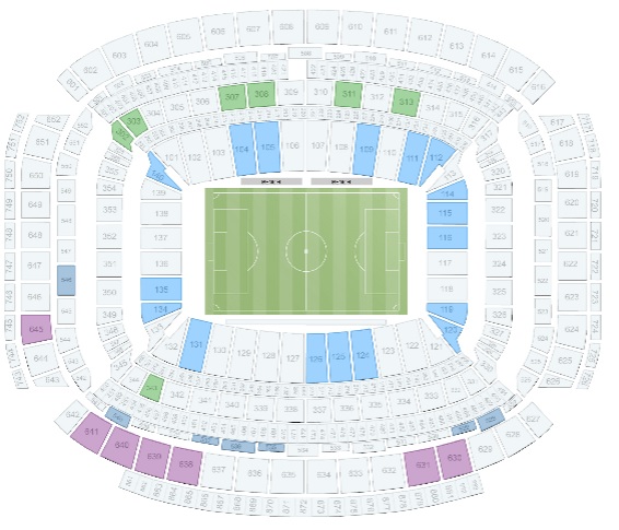 Stadium Houston mapa de zonas
