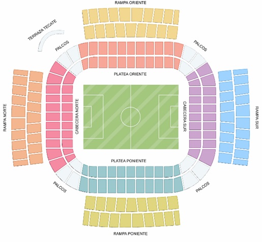 Estadio Cuauhtémoc Mapa